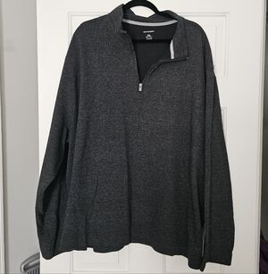Van Heusen Charcoal Gray Zip-Up Sweater 2XL
